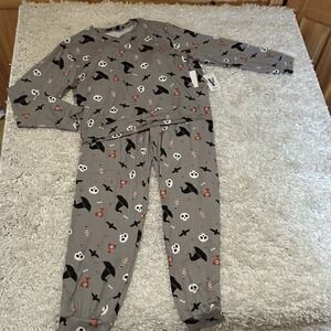 woman's Halloween Pajamas sleepwear Set Gray Ghosts Boo Celebrate! Size XL NWT